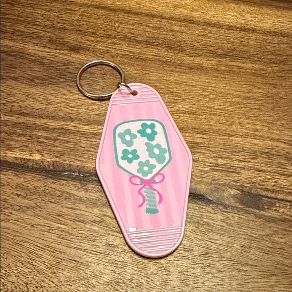 Pink Pickleball Keychain - Picture 2 of 2